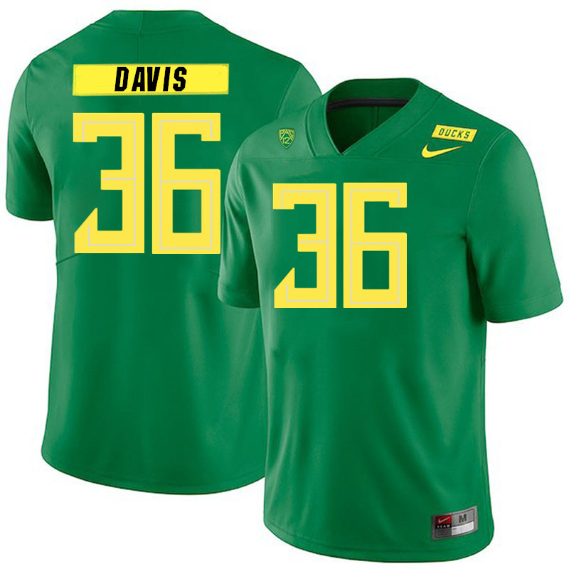 Men #36 Timon Davis Oregon Ducks College Football Jerseys Stitched Sale-Green - Click Image to Close